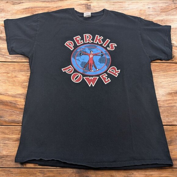 VTG Dodgeball: A True Underdog Story - Perkis Power - Black Graphic T-Shirt - L‎ - Picture 1 of 8